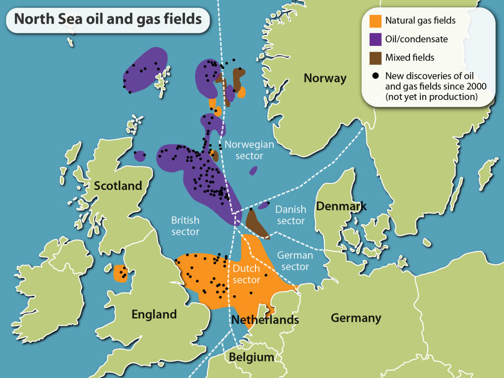 Mare del Nord petrolio gas